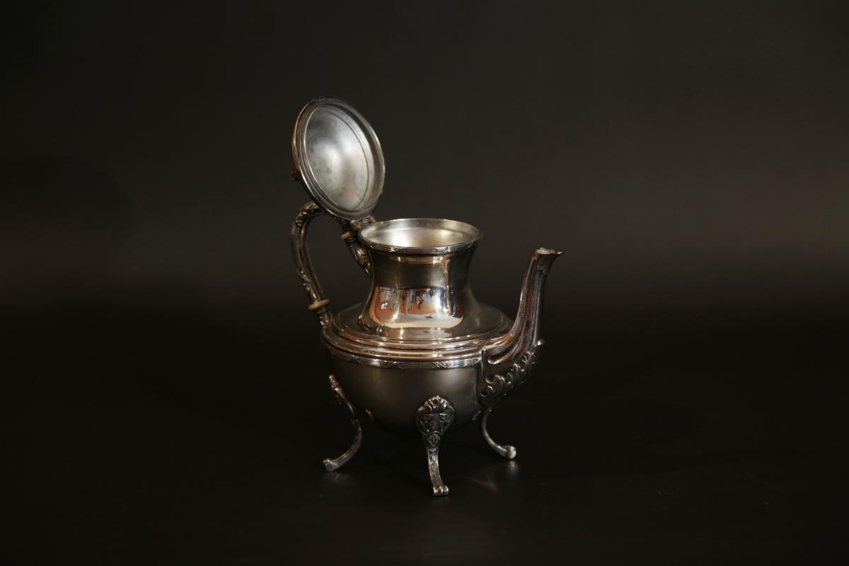 Teapot In Silver Metal, 19th-photo-1