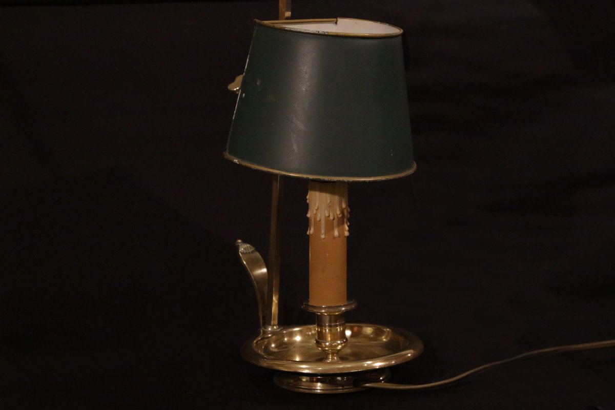 Lampe Bouillotte, Une Lampe, Laiton, Tôle Peinte, XIXème-photo-2