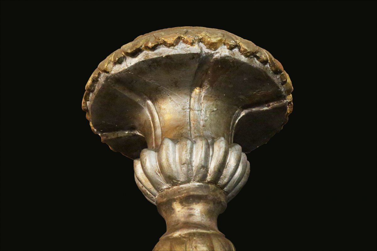 Pair Of Louis XIV Fireplace In Golden And Silver Wood, Early Eighteenth-photo-5