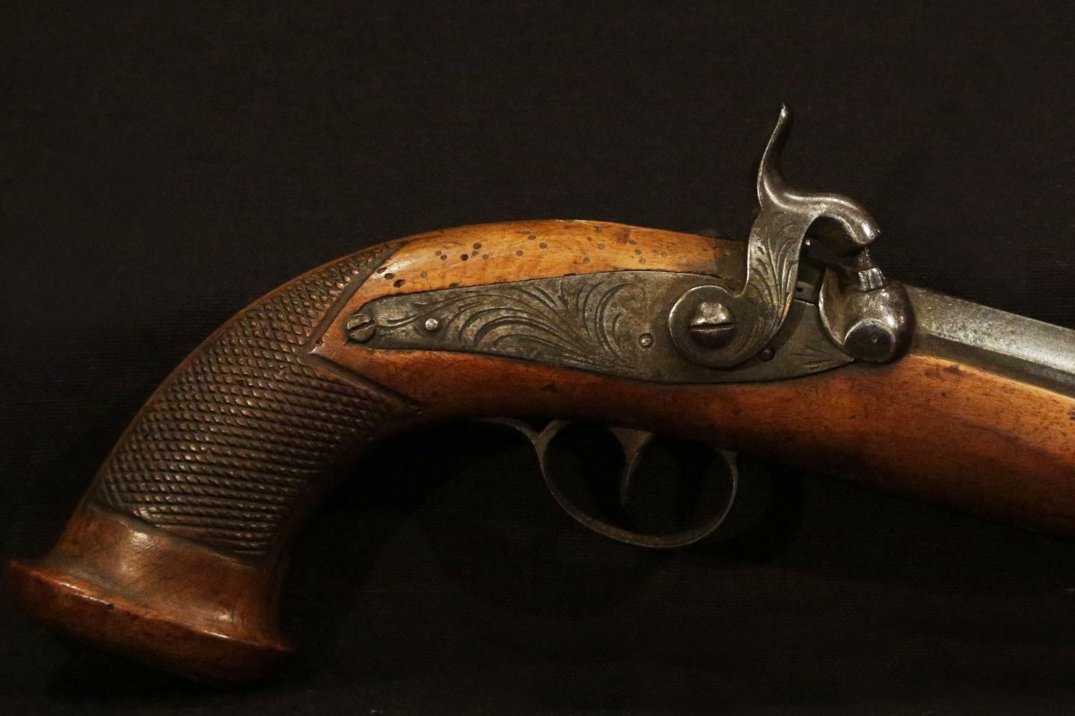 Officer's Pistol, Percussion, Early 19th-photo-5