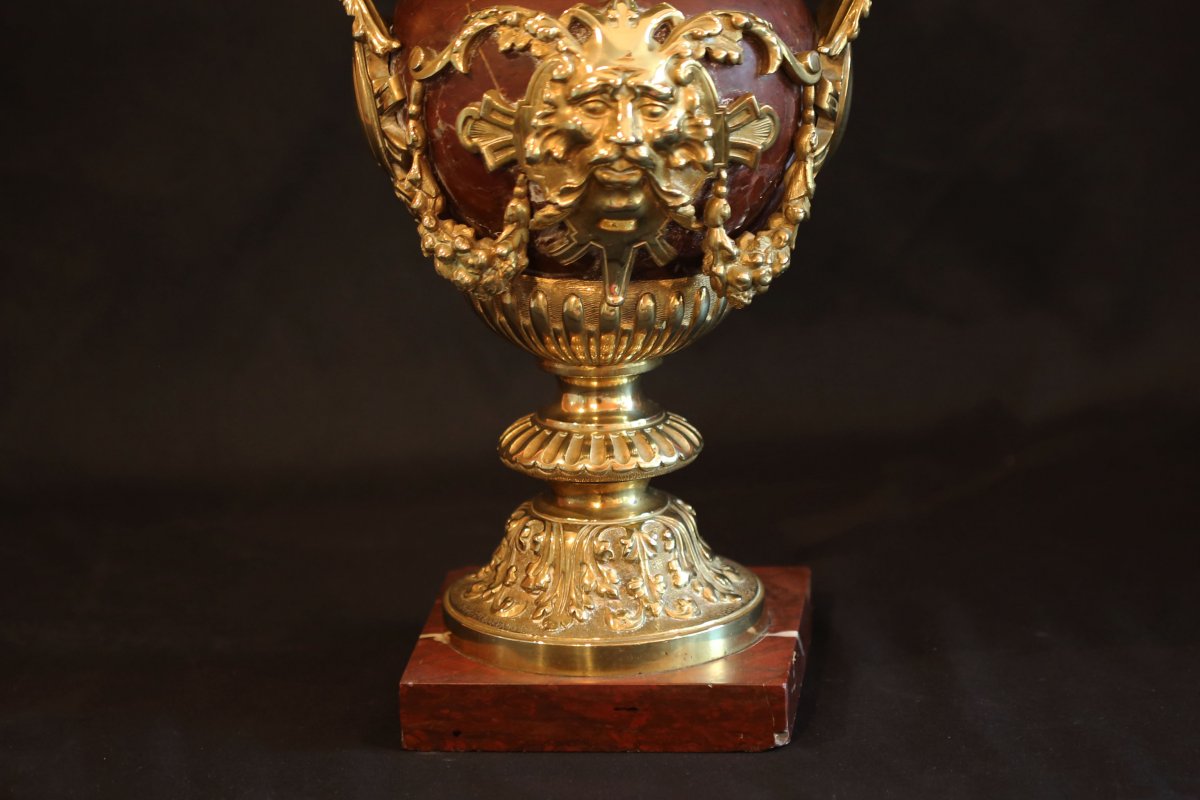 Ewer In Gilt Bronze And Marble, Napoleon III-photo-3