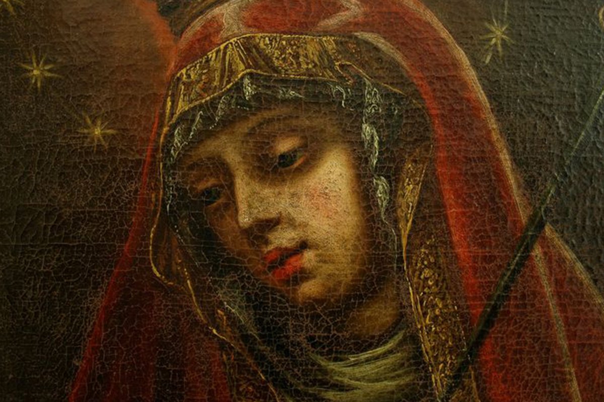 Mater Dolorosa XVIIth Century, Oil On Canvas-photo-3