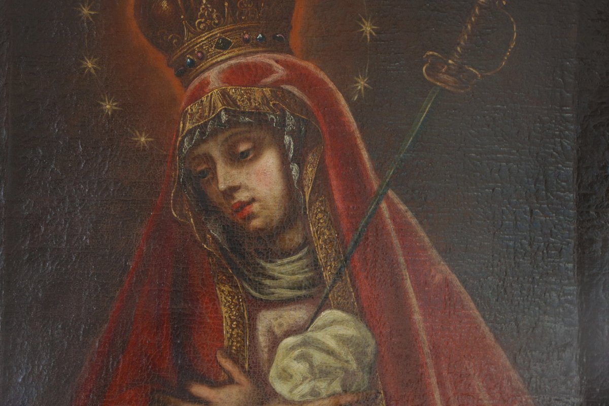 Mater Dolorosa XVIIth Century, Oil On Canvas-photo-6