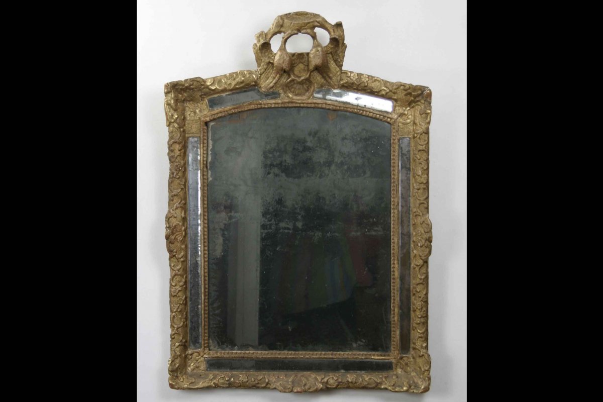 Large Regency Mirror, Entirely Period, 69 X 100 Cm-photo-2