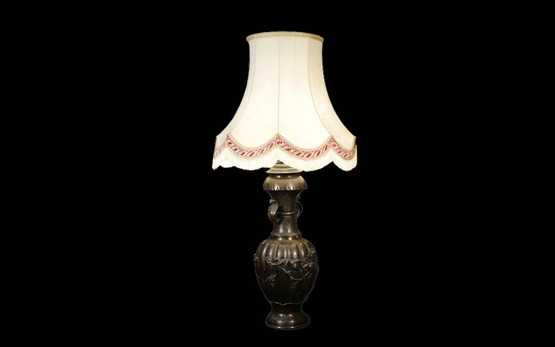 Lampe En Bronze, Chine, XIXème 