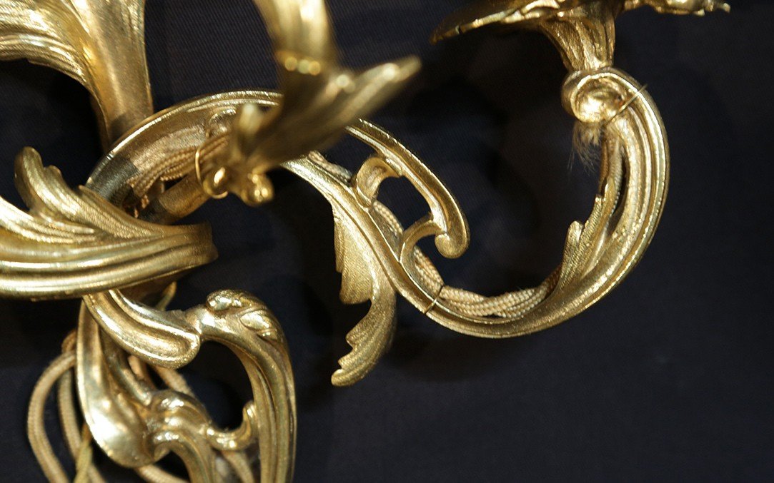 Louis XV Sconces, Gilt Bronze-photo-4