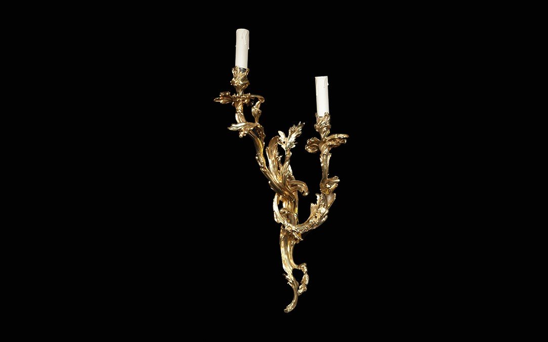 Louis XV Sconces, Gilt Bronze-photo-6