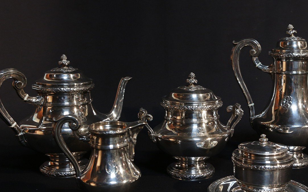 Tea And Coffee Service In Sterling Silver