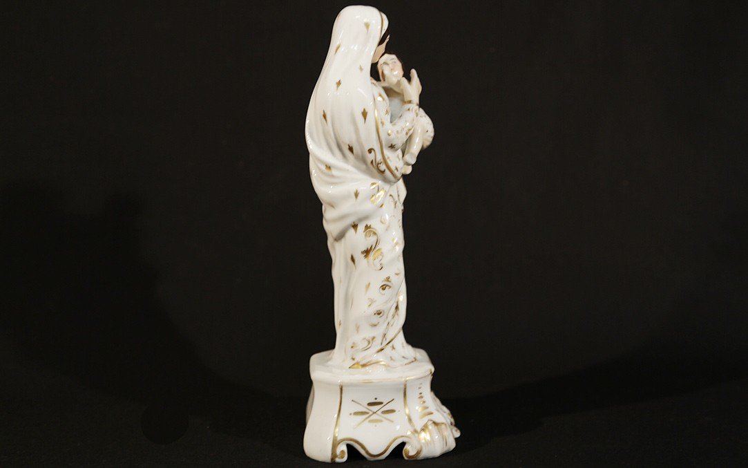 Virgin And Child, Old Paris Porcelain-photo-2