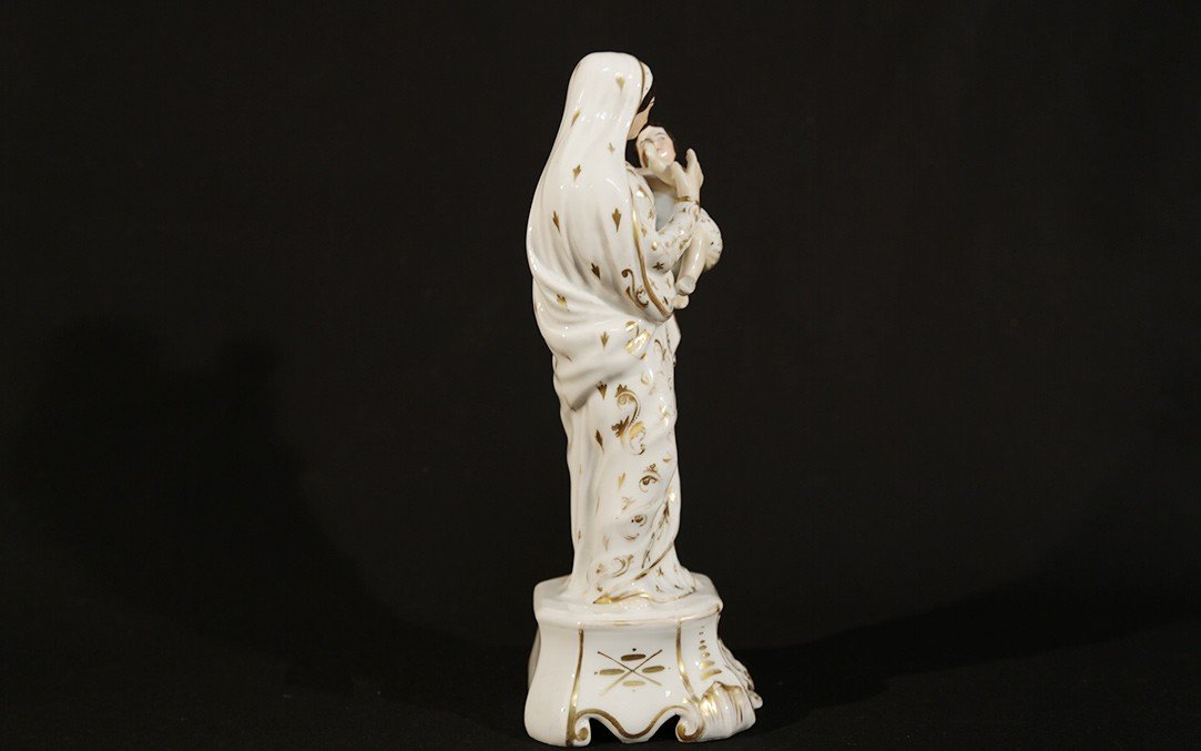 Virgin And Child, Old Paris Porcelain-photo-4