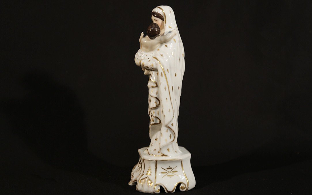 Virgin And Child, Old Paris Porcelain-photo-1