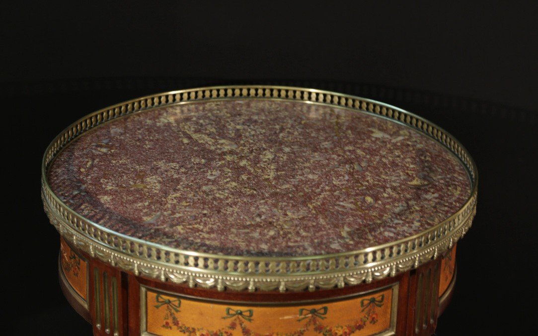 Table Bouillotte Peinte, XIXème -photo-2