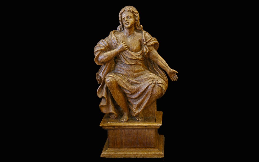 Pair Of XVIIIth Statue, Wood-photo-3