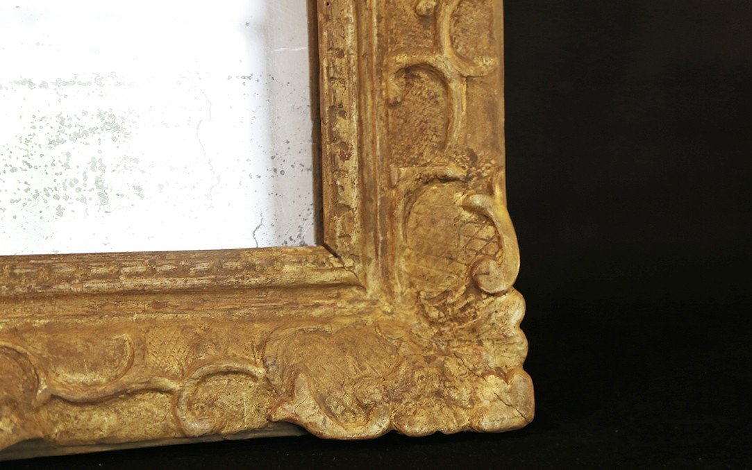 Miroir Louis XIV, Bois Doré XVIIème Siècle -photo-2