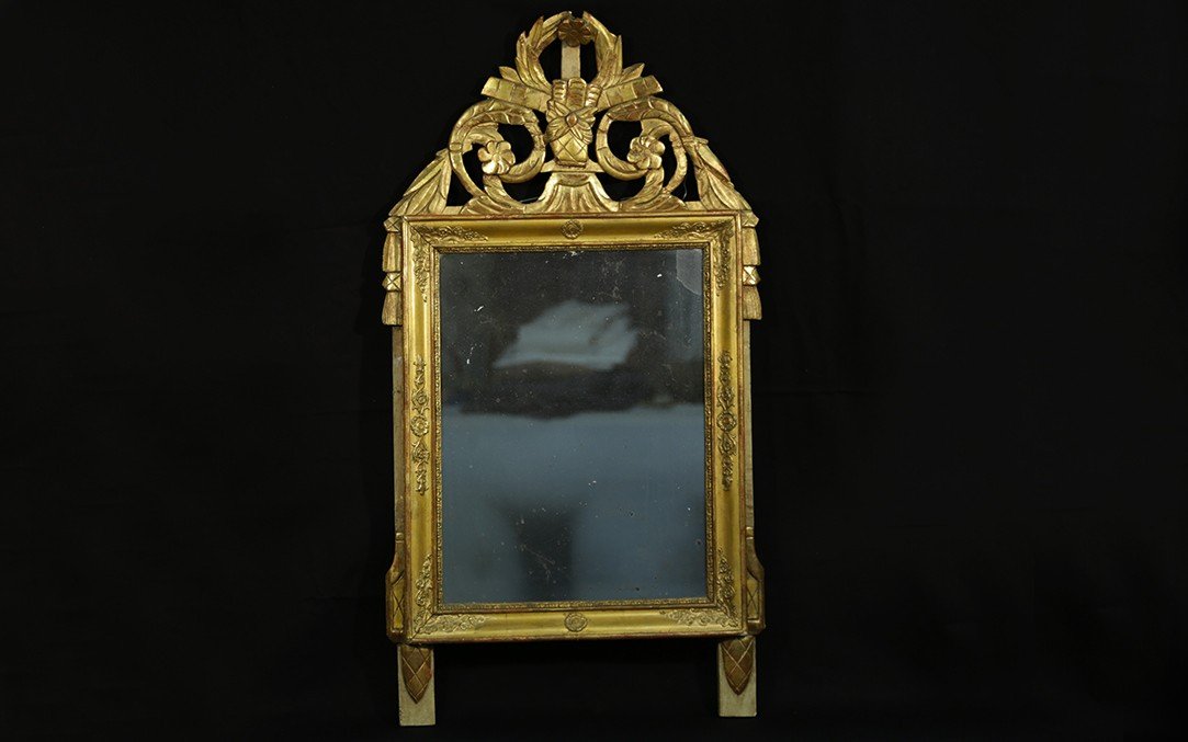 Miroir En Bois Doré, Epoque Empire 