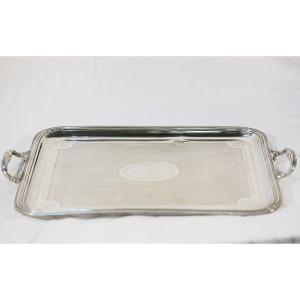 Large Serving Tray, Silver Metal, Christofle