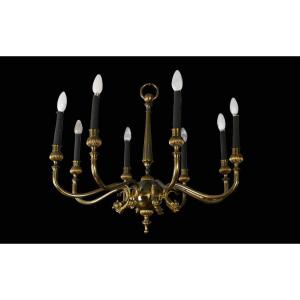 1900s Bronze Chandelier (diameter: 77 Cm)