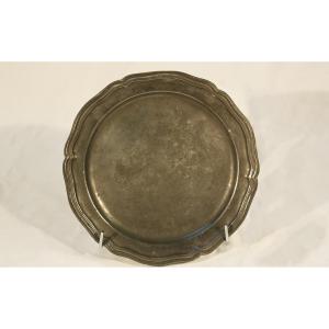 18th Century Pewter Plate (diam. 22 Cm)