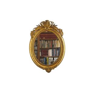 Oval Mirror, Golden Wood, 19th Century (64 X 90 Cm)
