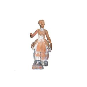 Statue De Jardin En Terre Cuite, XVIIIeme (135 Cm) 