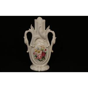 Vase, Porcelaine Blanche, XIXème, 28 Cm 