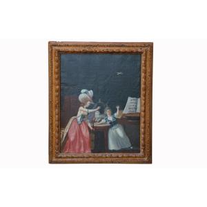 Oil On Canvas 18th Century, Louis XIV Period Frame