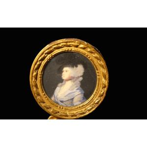 Miniature, Signed Lebrun, After Gainsborough