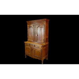 Dresser, Deux Corps Charentais, 18th Century, Cherry Wood