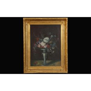 Nature Morte XXème, Bouquet De Fleurs, René Margotton