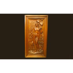 Large High Relief, Diana The Huntress, Walnut