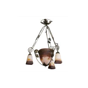 Lustre En Pâte De Verre Années 1900