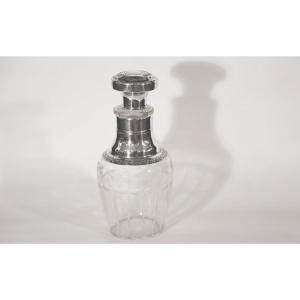 Bouteille cristal et argent massif 