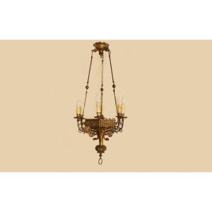 Gothic Chandelier, 18th Century, Bronze