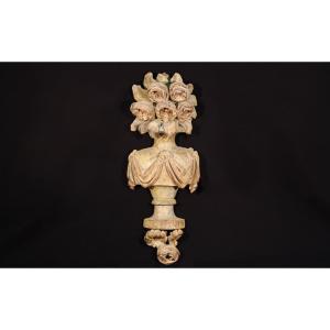 Louis XIV Transom Window, Cornucopia, Wood