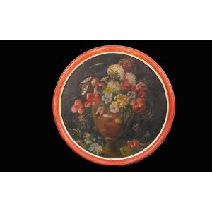 Nature Morte, Huile Sur Panneau, Dans Le Style XVIIe
