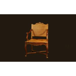Regency-style Cane Armchair, 18th Century