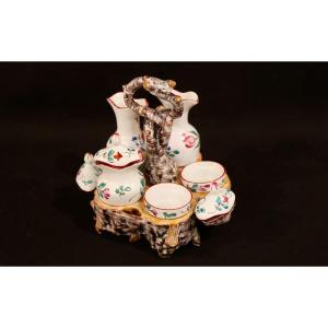  Vinegar And Oil Cruets, Saint-clément Earthenware, 19th Century