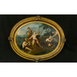 Putti, Oil On Canvas, 18th Century