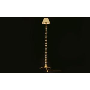 lampadaire cristal et bronze