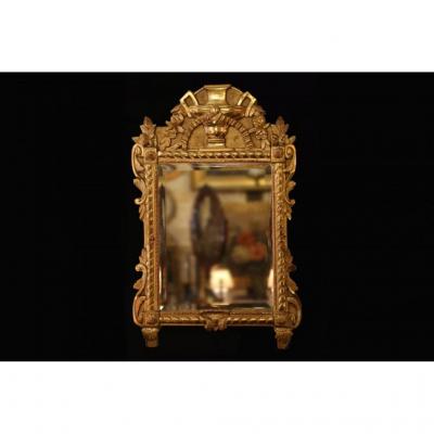 Miroir En Bois Doré à La Feuille, XIXème 