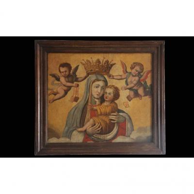 Virgin And Child Crowned, XVIth Century