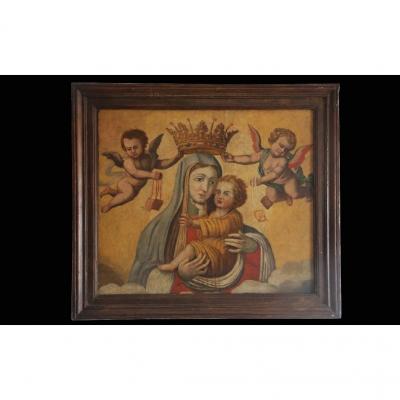 Virgin And Child Crowned, XVIth Century