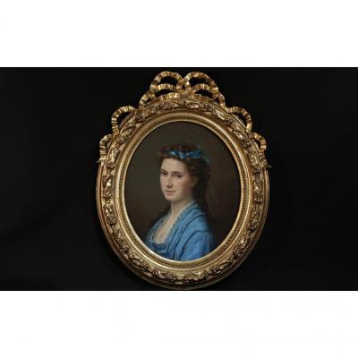 Pastel, Portrait Mme De Beck By Marcellin De Groiseilliez
