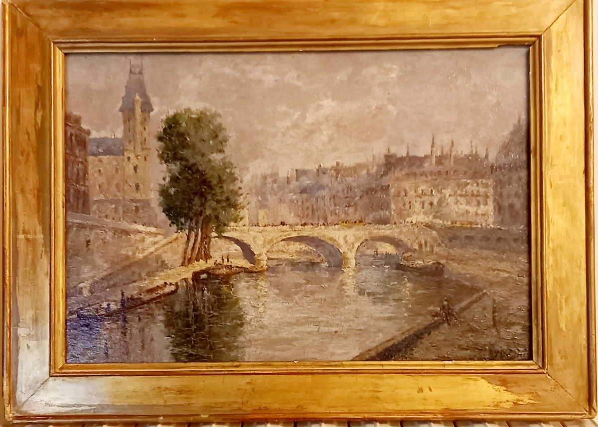 Tableau la Seine à  Paris et le pont Louis Philippe -photo-3