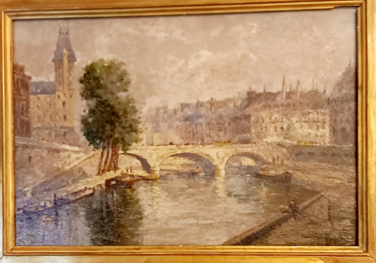  Tableau la Seine à  Paris et le pont Louis Philippe 