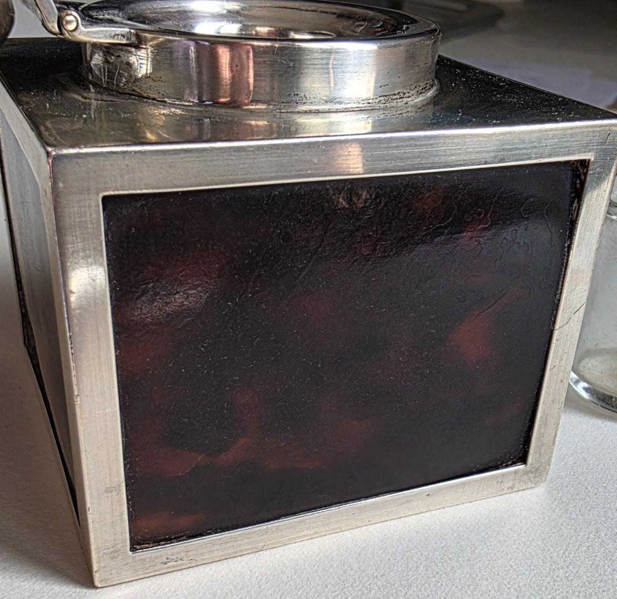 Encrier argent et écaille.  Anglais Art Deco-photo-3