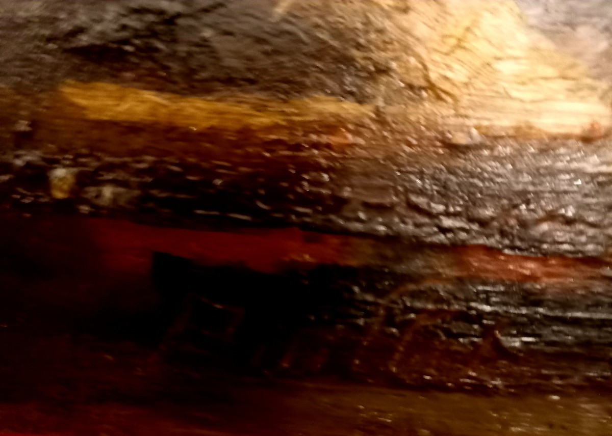 Huile sur panneau " le repas des chats) Paillet Edouard-photo-4