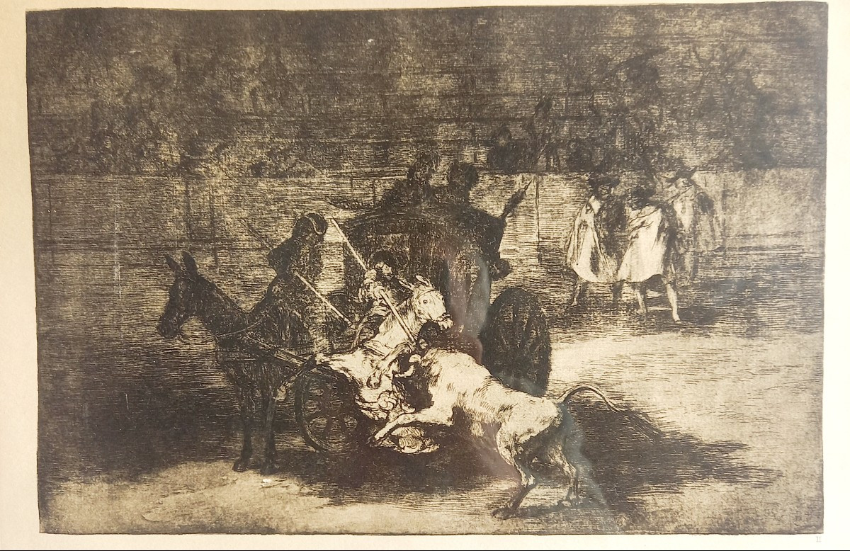 Francisco De Goya 2 Engravings "toromaquia"-photo-2