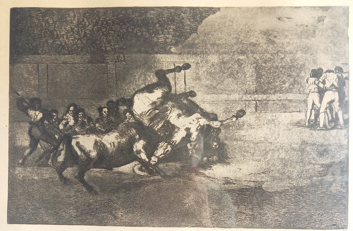 Francisco De Goya 2 Engravings "toromaquia"-photo-3