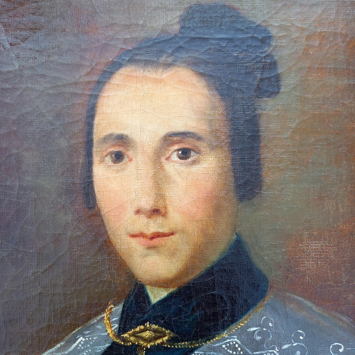 Oil On Canvas Portrait, Late 18th/early 19th Century-photo-2